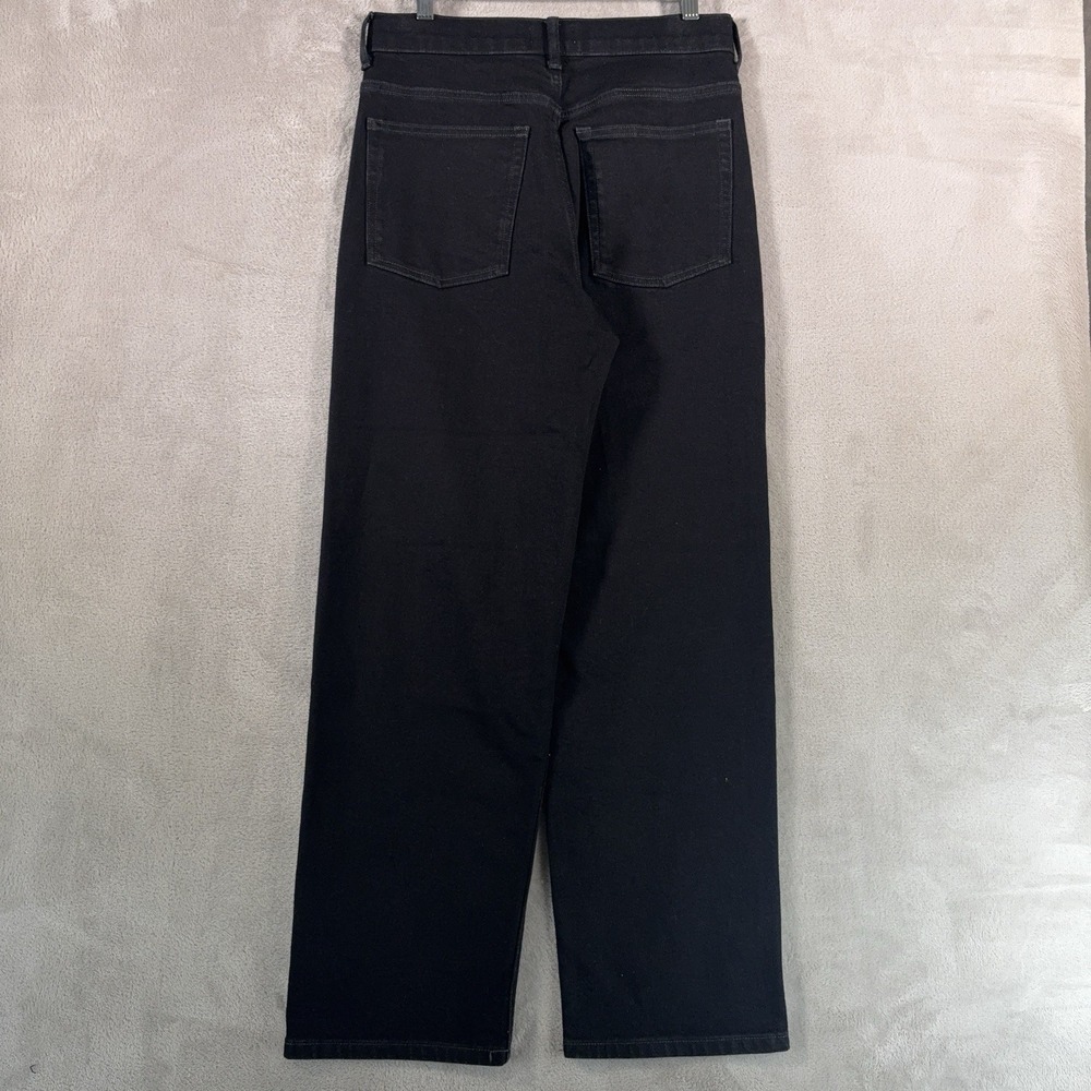 EVERLANE Wide‎ Leg Jeans Womens Size 27x28 Black High Rise Stretch Denim